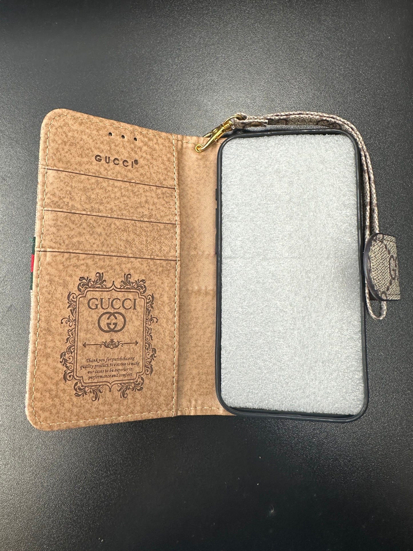 Stylish Gucci case for iPhone 15 Pro