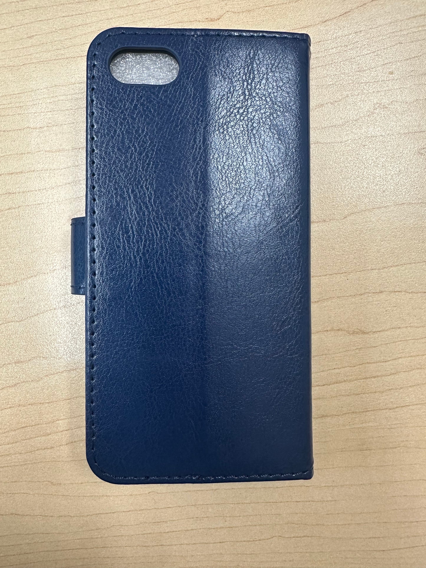 Navy blue leather wallet case for iPhone 7/8/SE