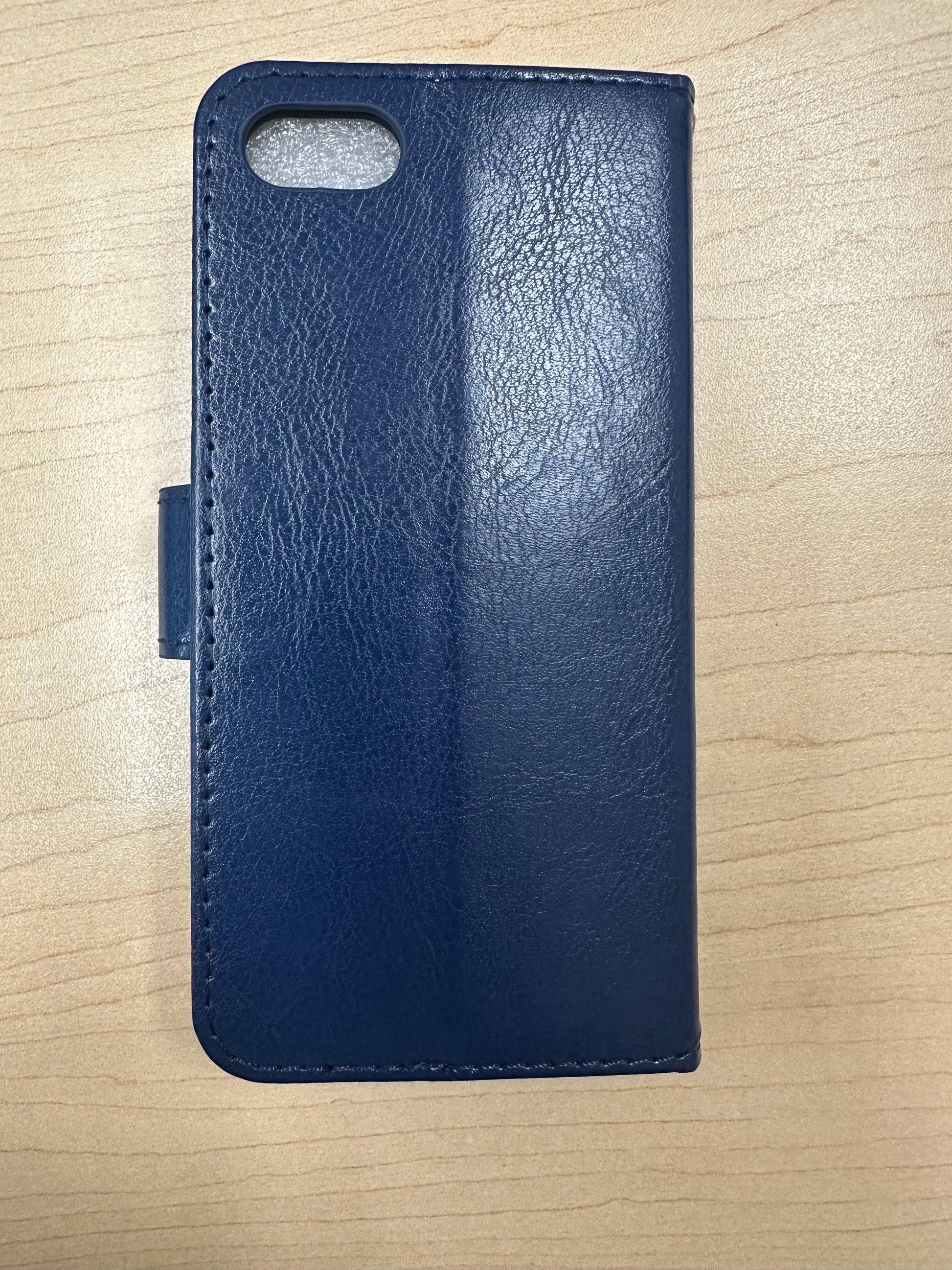 Navy blue leather wallet case for iPhone 7/8/SE