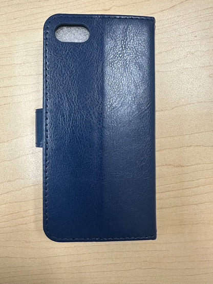 Navy blue leather wallet case for iPhone 7/8/SE