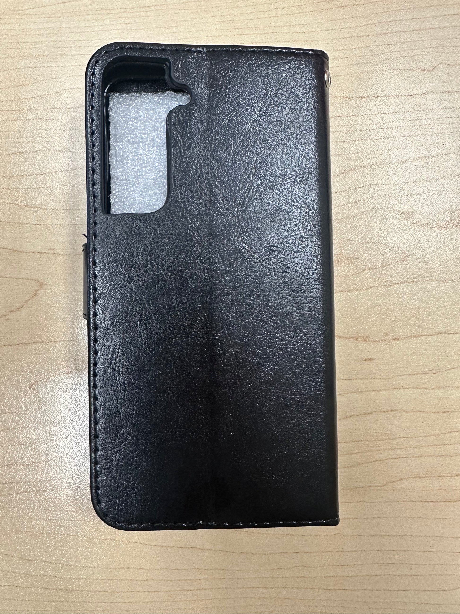 black leather wallet case for Samsung Galaxy S22